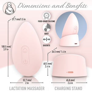 The dimensions of Lumama pro small and discreet warming lactation massager